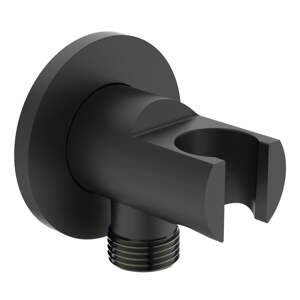Matne čierny kovový držiak na sprchovú hlavicu Silk Black – Ideal Standard