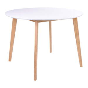 Okrúhly jedálenský stôl s bielou doskou ø 105 cm Vojens – House Nordic