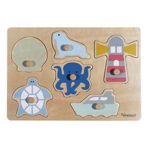 Drevené vkladacie puzzle (počet dielikov 6) Ocean – Kindsgut
