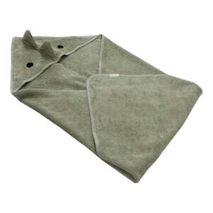 Zelená bavlnená detská osuška s kapucňou 75x75 cm Dinosaur – Kindsgut