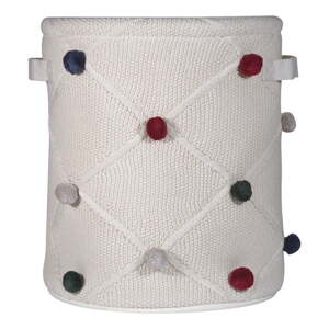 Krémový látkový detský kôš na hračky ø 30x35 cm Creme – Kindsgut