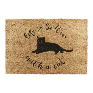 Rohožka z kokosového vlákna 60x90 cm Life Is Better With a Cat – Artsy Doormats
