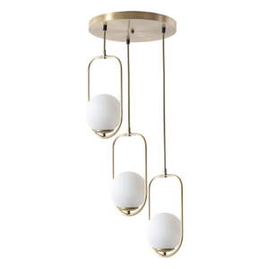 Biele/v zlatej farbe závesné svietidlo so skleneným tienidlom ø 30 cm Ahu – Opviq lights