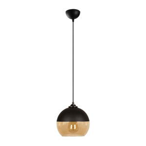 Okrovožlté/čierne závesné svietidlo so skleneným tienidlom ø 20 cm Camini – Opviq lights