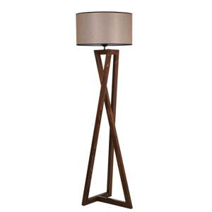 Hnedá stojacia lampa s textilným tienidlom (výška  149 cm) Maçka – Opviq lights