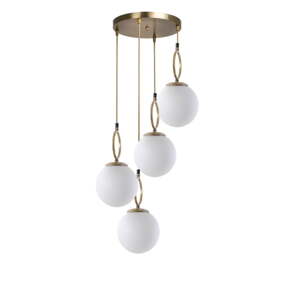 Biele/v zlatej farbe závesné svietidlo so skleneným tienidlom ø 30 cm Morino – Opviq lights