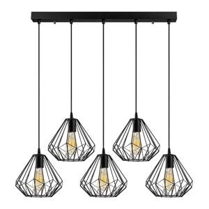 Čierne závesné svietidlo s kovovým tienidlom Diamond – Opviq lights