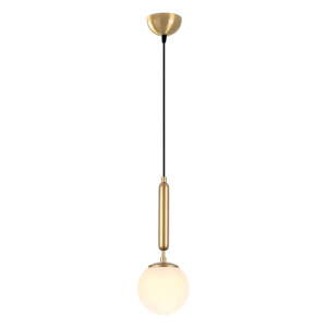 Závesné svietidlo v zlatej farbe so skleneným tienidlom ø 15 cm King – Opviq lights