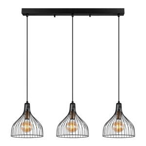 Čierne závesné svietidlo s kovovým tienidlom Cafu – Opviq lights