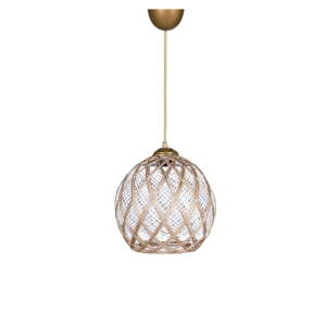 Biele/béžové závesné svietidlo s textilným tienidlom ø 22 cm – Opviq lights