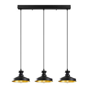 Čierne závesné svietidlo s kovovým tienidlom Berceste – Opviq lights