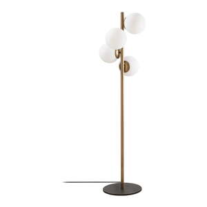 Čierna/v zlatej farbe stojacia lampa so skleneným tienidlom (výška  130 cm) Faze – Opviq lights