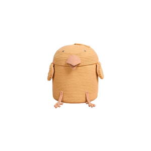 Žltý látkový detský kôš na hračky ø 25x30 cm Charlie the Chicken – Lorena Canals