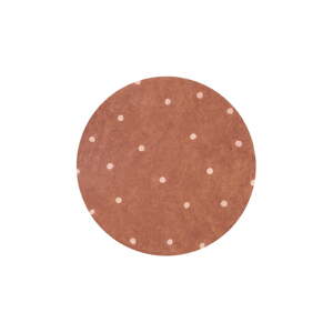 Prateľný/ručne tkaný bavlnený detský koberec v tehlovej farbe ø140 cm Round Dot Chestnut – Lorena Canals