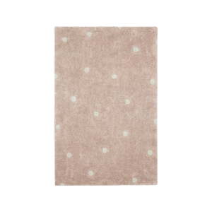 Svetloružový prateľný/ručne tkaný bavlnený detský koberec 100x150 cm Mini Dot Rose – Lorena Canals