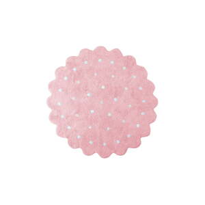 Ružový prateľný/ručne tkaný bavlnený detský koberec ø140 cm Little Biscuit Pink – Lorena Canals