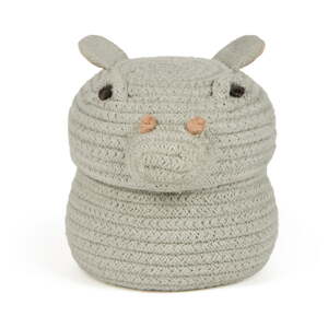 Svetlomodrý látkový detský kôš na hračky ø 15x15 cm Mini Henry the Hippo – Lorena Canals