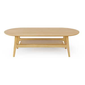 Konferenčný stolík v dekore duba v prírodnej farbe 60x130 cm Curved – Woodman