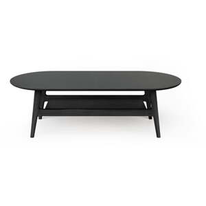 Čierny konferenčný stolík v dekore duba 60x130 cm Curved – Woodman