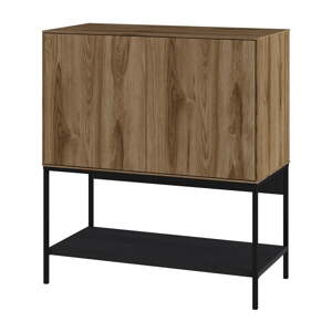 Čierna/v prírodnej farbe skrinka v dekore duba 80x90x40 cm Amira – Marckeric