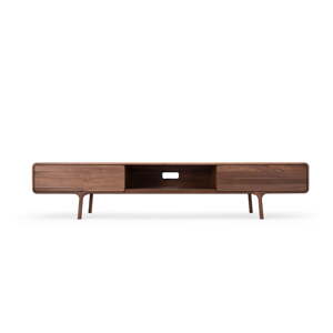 Hnedý TV stolík z dubového dreva 220x45x45 cm Fawn – Gazzda