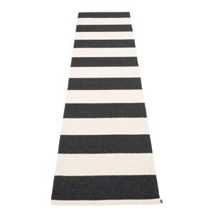 Čierno-biely vnútorný a vonkajší behúň 70x300 cm Bob Black Vanilla – Pappelina