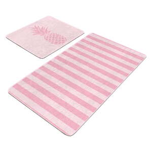 Ružové zamatové kúpeľňové predložky v súprave 2 ks 60x100 cm – Mila Home