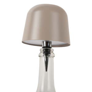 Béžová LED stolová lampa na fľašu s kovovým tienidlom (výška  13 cm) Cone Hat LED – Leitmotiv