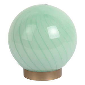 Svetlozelená stolová lampa so skleneným tienidlom (výška  17 cm) Summer Globe – Leitmotiv