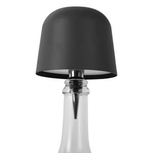 Čierna LED stolová lampa na fľašu s kovovým tienidlom (výška  13 cm) Cone Hat LED – Leitmotiv