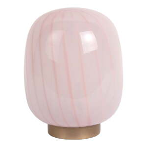 Svetloružová stolová lampa so skleneným tienidlom (výška  20 cm) Summer Globe – Leitmotiv
