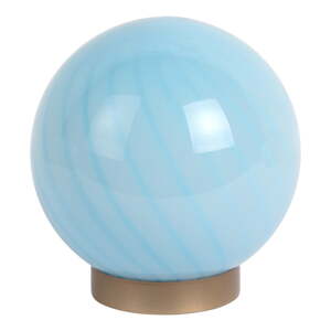 Svetlomodrá stolová lampa so skleneným tienidlom (výška  17 cm) Summer Globe – Leitmotiv