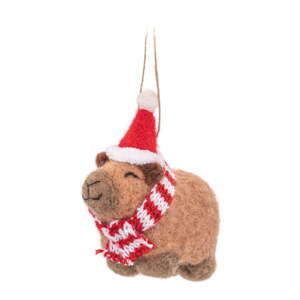 Vlnená ručne vyrobená vianočná ozdoba 11 cm Capybara – Sass & Belle