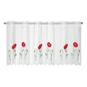 Biela záclona 155x45 cm Poppies – Sehlbach
