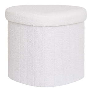 Biely taburet z textílie buklé Medford – House Nordic