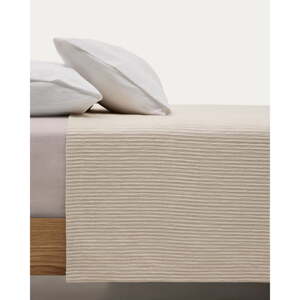 Béžový žakárový prešívaný pléd 240x260 cm Vindi – Kave Home