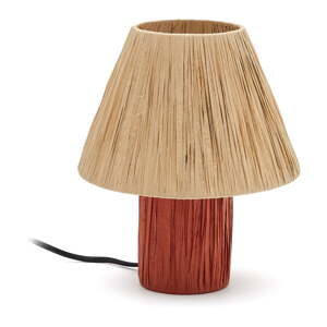 Stolová lampa v prírodnej farbe/terakotová (výška  25 cm) Pulmi – Kave Home
