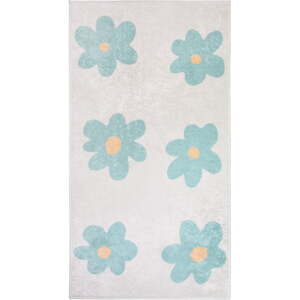 Prateľný detský koberec v mentolovej farbe/slonovinový 120x180 cm Cute Flowers Green – Vitaus