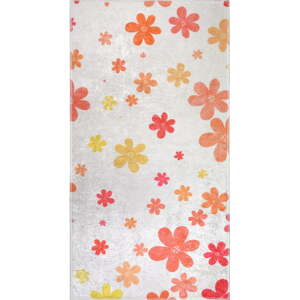 Oranžový/slonovinový prateľný detský koberec 80x150 cm Fall Flowers – Vitaus