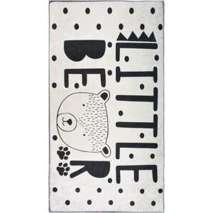 Čierno-biely prateľný detský koberec 120x180 cm Little Bear – Vitaus
