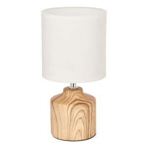 Biela stolová lampa s textilným tienidlom (výška  28 cm) Minos – Candellux Lighting