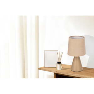 Béžová stolová lampa s textilným tienidlom (výška  24,5 cm) Satti – Candellux Lighting