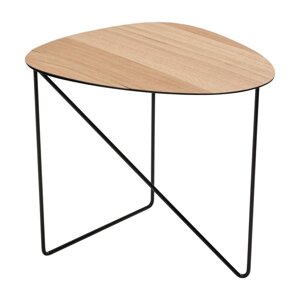 Kovový konferenčný stolík v prírodnej farbe 44x50 cm Curve L Wood – LIND DNA