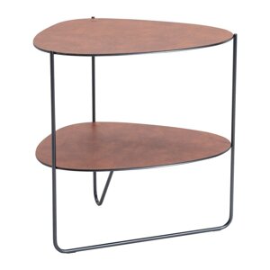 Koňakovohnedý kovový konferenčný stolík 37x44 cm Curve Double Bull – LIND DNA