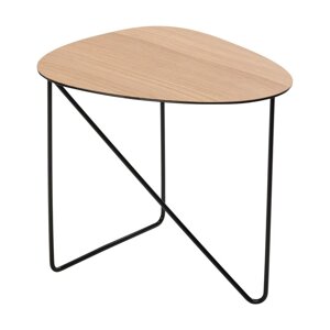 Kovový konferenčný stolík v prírodnej farbe 37x44 cm Curve M Wood – LIND DNA