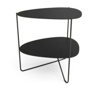 Čierny kovový konferenčný stolík 37x44 cm Curve Double Bull – LIND DNA