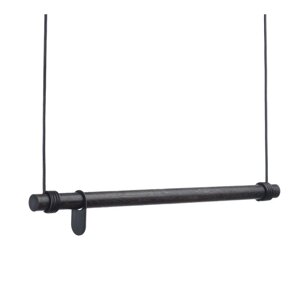 Čierny nástenný stojan na oblečenie z dubového dreva 110x200x4 cm Swing L – LIND DNA