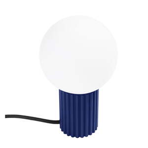 Tmavomodrá stolová lampa so skleneným tienidlom (výška  19 cm) Orbital – Nice Lamps