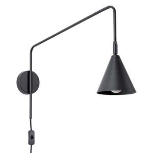 Čierne nástenné svietidlo do zásuvky Zylo – Nice Lamps
