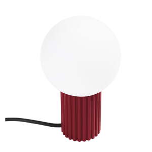 Vínovočervená stolová lampa so skleneným tienidlom (výška  19 cm) Orbital – Nice Lamps